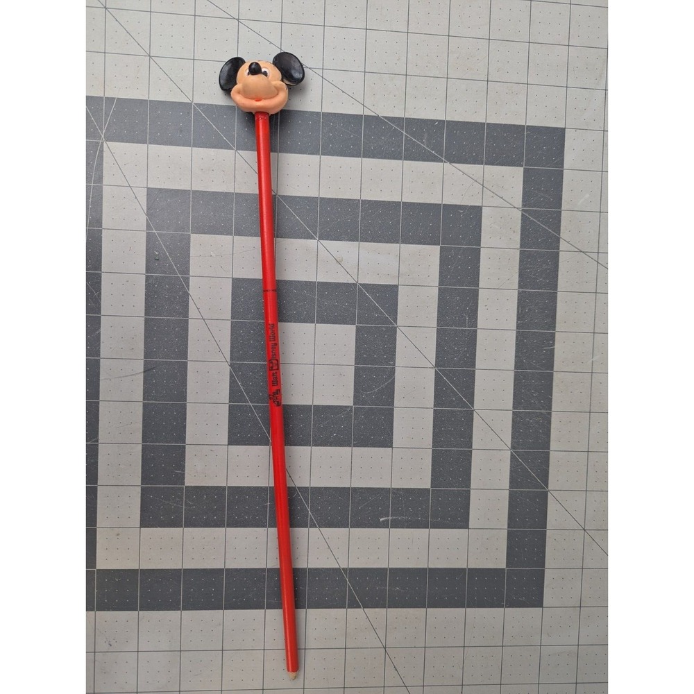 Walt Disney Mickey Mouse Pencil‎ and Topper Lot Vintage Japan 15 Inch